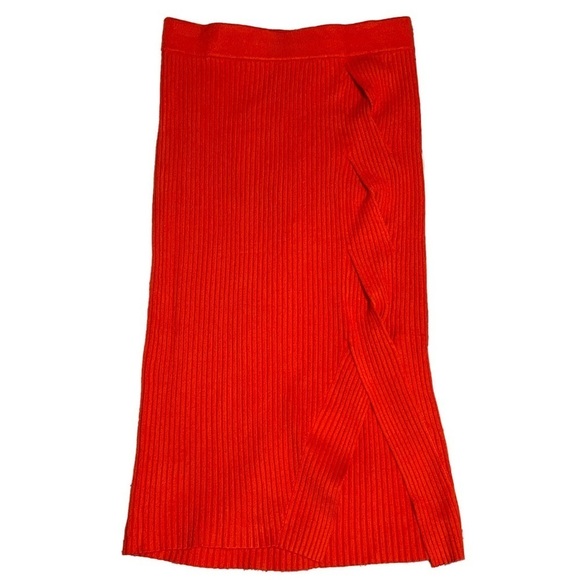 NWT Anthropologie Red Sweater Knit Skirt - Picture 1 of 8